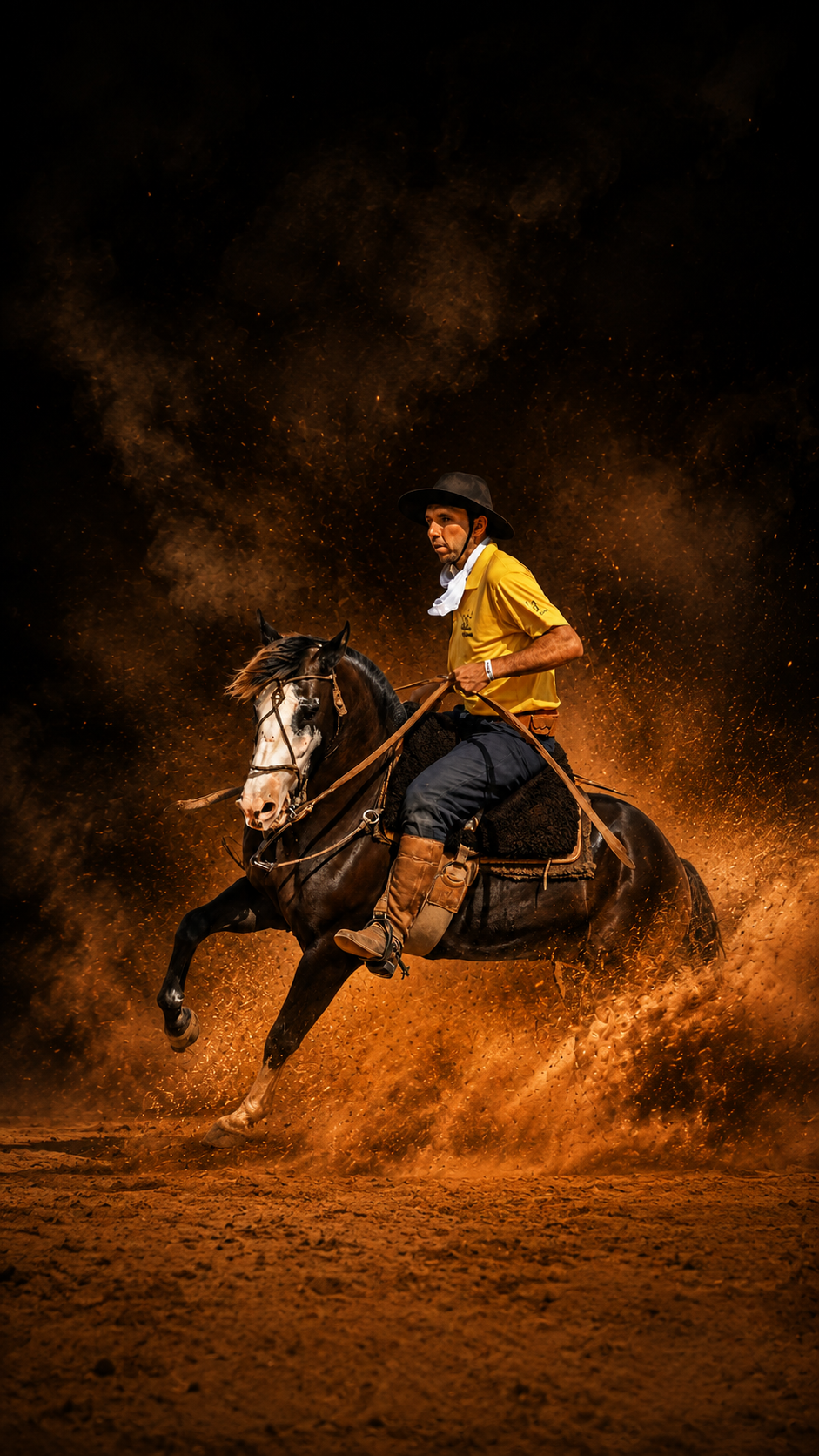 Marcos Silveira montado a cavalo, versão mobile